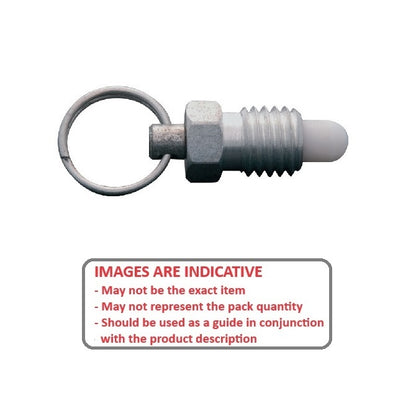 1101470 | PLST-127C-206-RAS-018 --- Spring Plungers - 1/2-13 UNC - 12.7mm - 10.3 mm - 4.5 N Pull Ring - Stainless Steel Body with Acetal Plunger