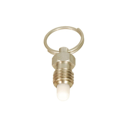 1101470 | PLST-127C-206-RAS-018 --- Spring Plungers - 1/2-13 UNC - 12.7mm - 10.3 mm - 4.5 N Pull Ring - Stainless Steel Body with Acetal Plunger