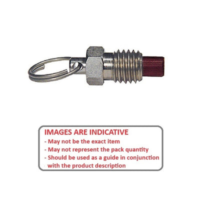 1101472 | PLST-127C-206-RPS-018 --- Spring Plungers - 1/2-13 UNC - 12.7mm - 10.3 mm - 4.5 N Ring Handle - Stainless Steel Body with Phenolic Plunger