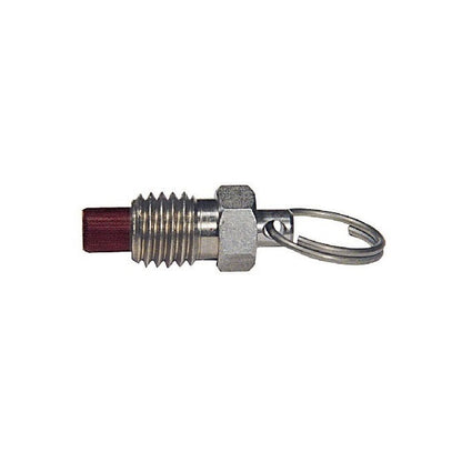 1110153 | PLST-159C-254-RPS-022 --- Spring Plungers - 5/8-11 UNC - 15.88mm - 6.4 mm - 5.6 N Ring Handle - Stainless Steel Body with Phenolic Plunger