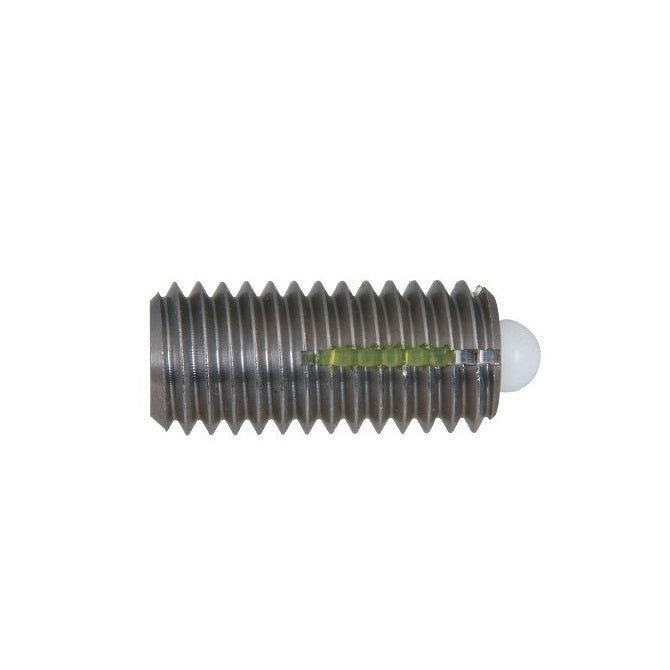 Spring Plungers - 10-32 UNF - 4.76mm - 18 mm - 5 N No Handle - Stainless Steel Body with Plastic