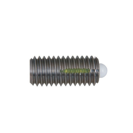 Spring Plungers - 10-32 UNF - 4.76mm - 19.1 mm - 5.8 N No Handle - Steel Body with Acetal Nose