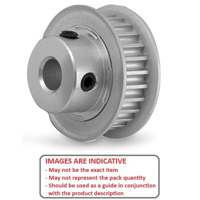 1130471 | P-030H-025-060FF-AL-G-064 --- Metric Timing Pulleys - 25 tooth - 6x6.35 mm 3mm Pitch - Aluminium Pulley
