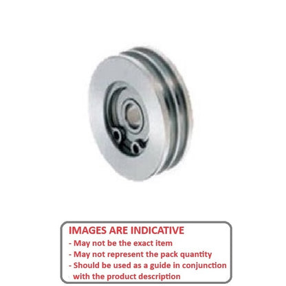 1039862 | PUI004-0220-040-AZS440 --- U Groove Idler Pulleys - 2x22x4 mm Double Row - Aluminium - Electroless Nickel Plated