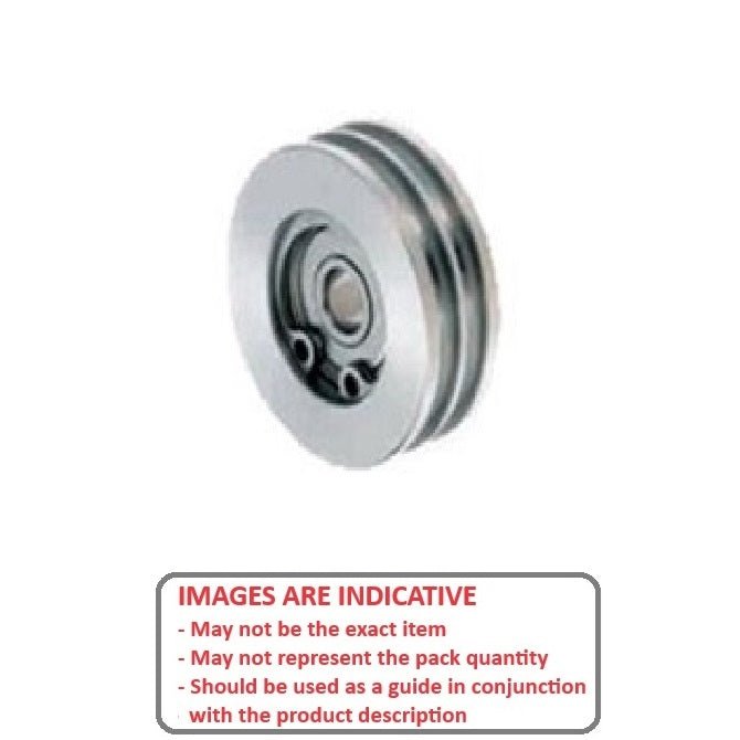 1039863 | PUI004-0220-040-AS440 --- U Groove Idler Pulleys - 2x22x4 mm Double Row - Aluminium Alloy - Clear Anodized