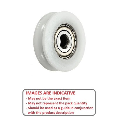 1036718 | PUI012-0191-032-N-BB --- U Groove Idler Pulleys - 1.19x19.05x3.175 mm Single Row - Nylon Polyamide 6/6 Pulley