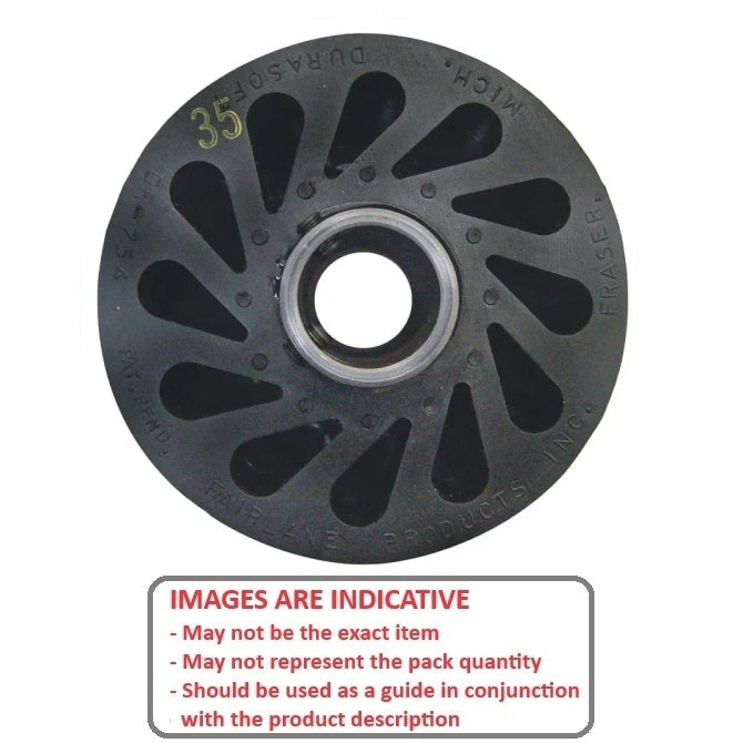 1186861 | RR-428RS --- Durasoft Shaft Mount Rollers - 101.6x49.28x12.7 mm - Neoprene Rubber 35A Roller