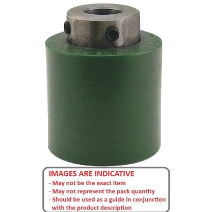 1149540 | RR-185RS --- Solid Shaft Mount Rollers - 38.1x31.75 - 9.55 - 9.65 Coloured Urethane - Urethane Roller