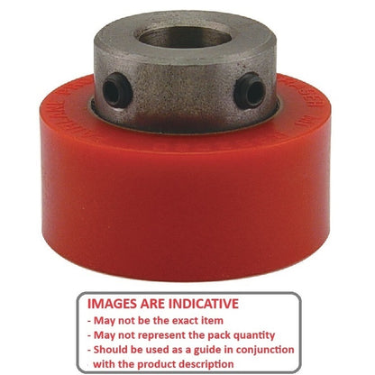 1149542 | RR-187RS --- Solid Shaft Mount Rollers - 38.1x31.75 - 9.55 - 9.65 Coloured Urethane - Urethane Roller