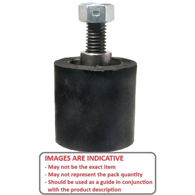1161344 | RR-120RS --- Solid Stud Mount Rollers - 50.8x23.37 - 1/2-13 UNC - 12.7mm - Black Neoprene - Neoprene Rubber Roller