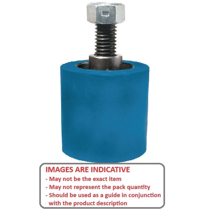 1161437 | RR-142RS --- Solid Stud Mount Rollers - 50.8x49.28 - 1/2-13 UNC - 12.7mm - Coloured Urethane - Urethane Roller