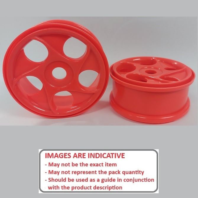 1224955 | RM-8O-080-O-5H (2 Pcs) --- RC Car Rims Hobby - Rim Colour Fluro Orange 5 Spiral Spoke Eighth Scale - Aluminium Rim