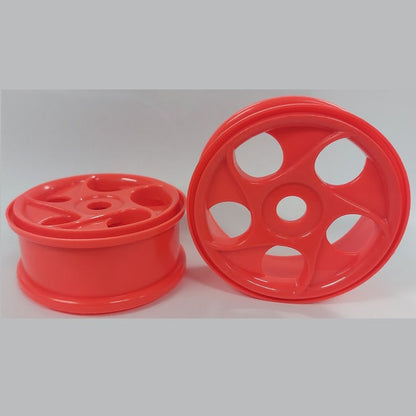 1224955 | RM-8O-080-O-5H (2 Pcs) --- RC Car Rims Hobby - Rim Colour Fluro Orange 5 Spiral Spoke Eighth Scale - Aluminium Rim