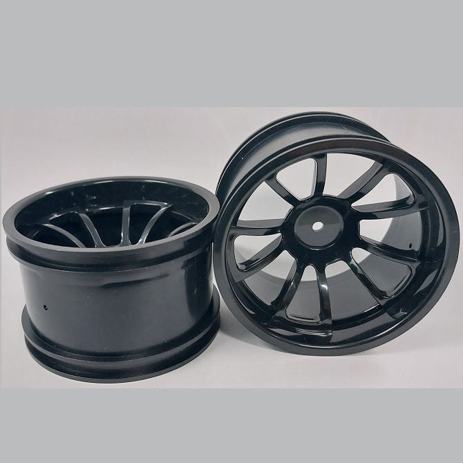 1225262 | RM-XM-078-BK-10 (2 Pcs) --- RC Car Rims Hobby - Rim Colour Black 10 Spoke Monster Truck Tenth Scale - Aluminium Rim