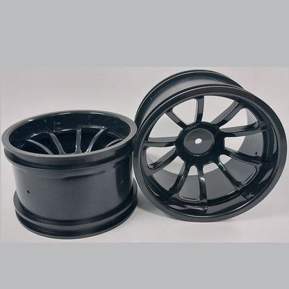 1225262 | RM-XM-078-BK-10 (2 Pcs) --- RC Car Rims Hobby - Rim Colour Black 10 Spoke Monster Truck Tenth Scale - Aluminium Rim