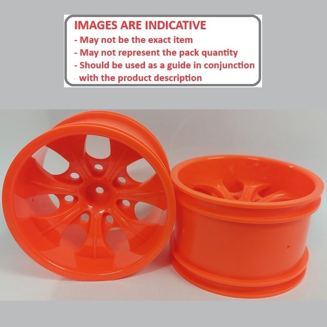 1225142 | RM-XM-078-R-7 (2 Pcs) --- RC Car Rims Hobby - Rim Colour Red 7 Spoke Monster Truck Tenth Scale - Aluminium Rim