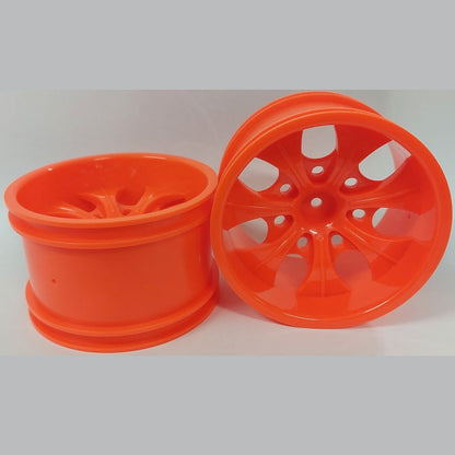 1225142 | RM-XM-078-R-7 (2 Pcs) --- RC Car Rims Hobby - Rim Colour Red 7 Spoke Monster Truck Tenth Scale - Aluminium Rim
