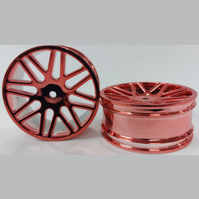 1225533 | RM-XO-060N-MR-16 (2 Pcs) --- RC Car Rims Hobby - Rim Colour Metallic Red 16 Spoke Tenth Scale - Aluminium Rim