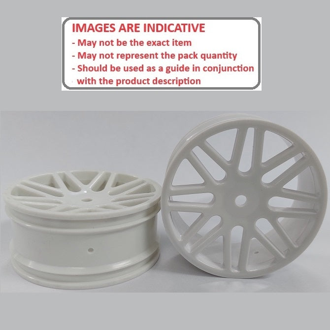 1225534 | RM-XO-060N-W-16 (2 Pcs) --- RC Car Rims Hobby - Rim Colour White 16 Spoke Tenth Scale - Aluminium Rim
