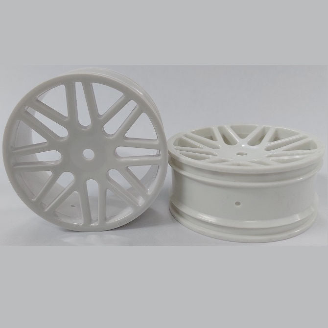 1225534 | RM-XO-060N-W-16 (2 Pcs) --- RC Car Rims Hobby - Rim Colour White 16 Spoke Tenth Scale - Aluminium Rim