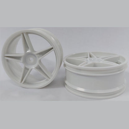 1224965 | RM-XO-060N-W-5 (2 Pcs) --- RC Car Rims Hobby - Rim Colour White 5 Spoke Tenth Scale - Aluminium Rim