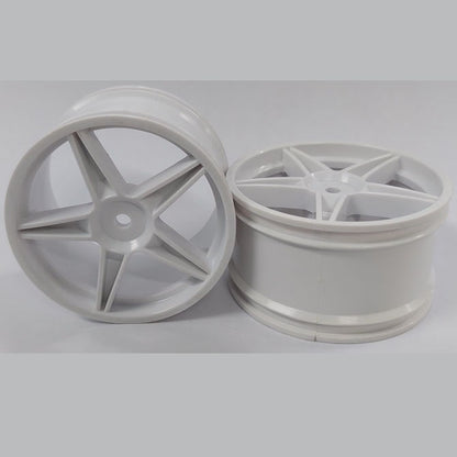 1224966 | RM-XO-060W-W-5 (2 Pcs) --- RC Car Rims Hobby - Rim Colour White 5 Spoke Tenth Scale - Aluminium Rim