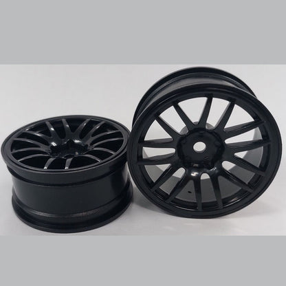 1225466 | RM-XR-052-BK-14 (2 Pcs) --- RC Car Rims Hobby - Rim Colour Black 14 Spoke Tenth Scale - Plastic Rim