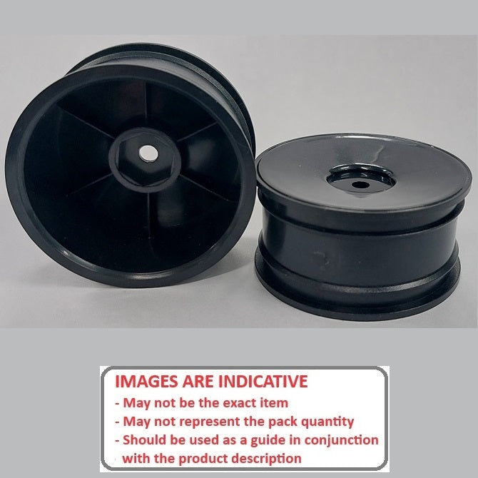 1222126 | RM-XR-052-BK-SOL (2 Pcs) --- RC Car Rims Hobby - Rim Colour Black Solid Tenth Scale - Plastic Rim