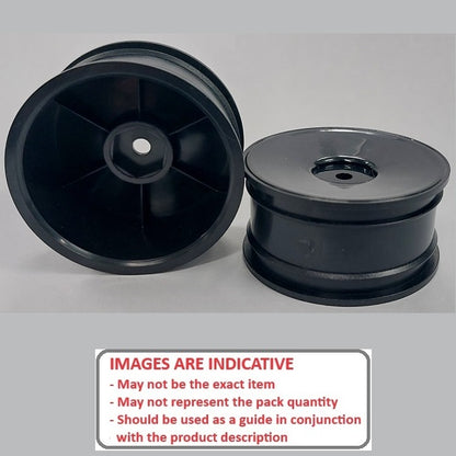 1222126 | RM-XR-052-BK-SOL (2 Pcs) --- RC Car Rims Hobby - Rim Colour Black Solid Tenth Scale - Plastic Rim