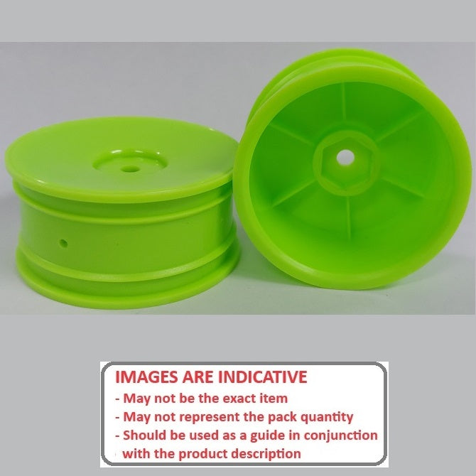 1222577 | RM-XR-052-LGSOL (6 Pcs) --- RC Car Rims Hobby - Rim Colour Lime Green Solid Tenth Scale - Plastic Rim
