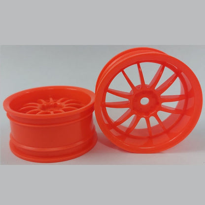 1225358 | RM-XR-052-O-12 (2 Pcs) --- RC Car Rims Hobby - Rim Colour Fluro Orange 12 Spoke Tenth Scale - Aluminium Rim