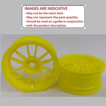 1225366 | RM-XR-052-Y-12 (2 Pcs) --- RC Car Rims Hobby - Rim Colour Yellow 12 Spoke Tenth Scale - Aluminium Rim