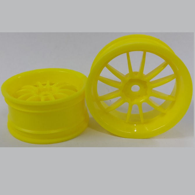 1225366 | RM-XR-052-Y-12 (2 Pcs) --- RC Car Rims Hobby - Rim Colour Yellow 12 Spoke Tenth Scale - Aluminium Rim
