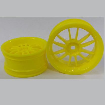 1225366 | RM-XR-052-Y-12 (2 Pcs) --- RC Car Rims Hobby - Rim Colour Yellow 12 Spoke Tenth Scale - Aluminium Rim