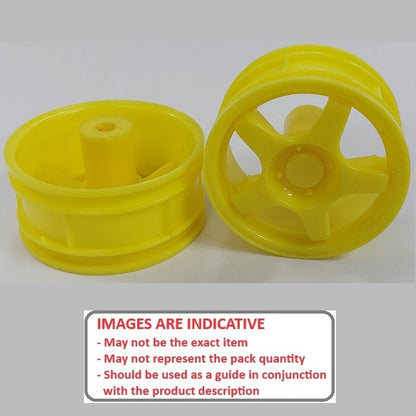 1224968 | RM-XR-052-Y-5 (2 Pcs) --- RC Car Rims Hobby - Rim Colour Yellow 5 Solid Spoke Tenth Scale - Plastic Rim