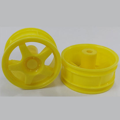 1224968 | RM-XR-052-Y-5 (2 Pcs) --- RC Car Rims Hobby - Rim Colour Yellow 5 Solid Spoke Tenth Scale - Plastic Rim