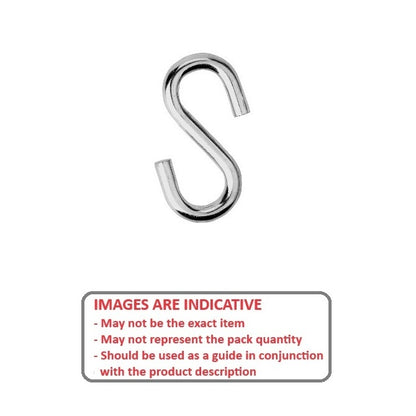 1042731 | SH-21RS (5 Pcs) --- S Shape Steel Hooks - 2.667x25.4x7.938 mm