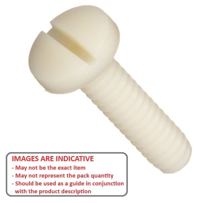 1059327 | SC048F-025-BD-SL-N (10 Pcs) --- Binder Head Screws - 10-32 UNF - 4.76mm - 25.4 mm - Nylon - Zytel 101 - Slotted Screw
