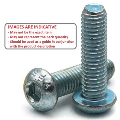 1054122 | SC040M-045-B-SK-CZ (50 Pcs) --- Button Screws - M4 - 4x0.7mm - 45 mm - Zinc Plated Steel Socket Screw