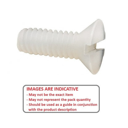 1054885 | SK042C-010-SL-N (30 Pcs) --- Countersunk Screws - 8-32 UNC - 4.17mm - 9.5 mm - Nylon - Zytel 101 - Slotted Screw