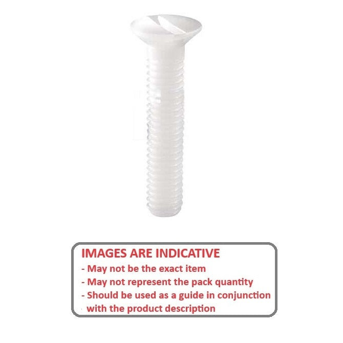 1055203 | SK042C-025-SL-N (10 Pcs) --- Countersunk Screws - 8-32 UNC - 4.17mm - 25.4 mm - Nylon - Zytel 101 - Slotted Screw