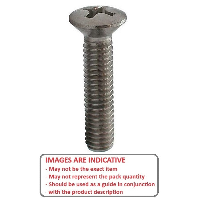 1067551 | SK060M-025-O-PH-S4 (10 Pcs) --- Countersunk Screws - M6 - 6x1mm - 25 mm - 304 Stainless Oval Top Screw