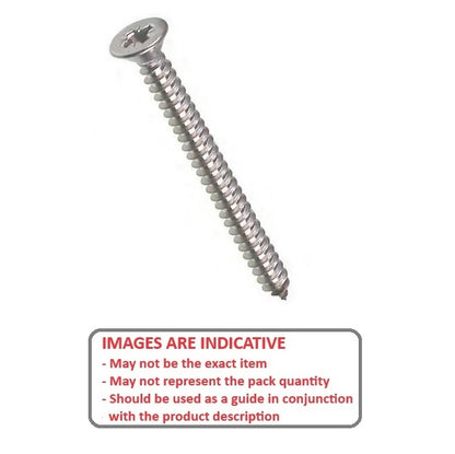 1073966 | SKT0635-057-PH-S4 (5 Pcs) --- Self Tapping Screws - 6.35x57.2 mm - 14 Countersunk - Stainless Steel 304 Similar to A2, 18-8 HRB80 Screw