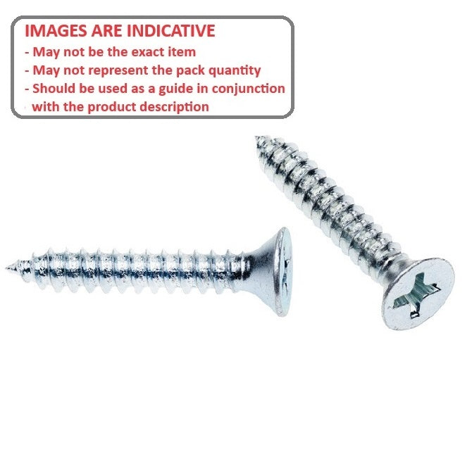 1042643 | SKT0252-019-PH-CZ (25 Pcs) --- Self Tapping Screws - 2.52x19.1 mm - 3 Countersunk - Zinc Plated Steel Screw