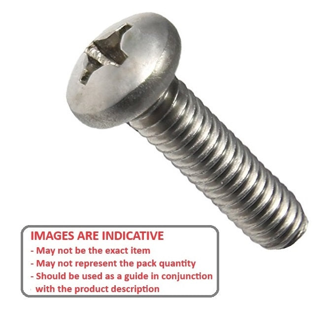 1067551 | SC060M-025-P-PH-S4 (50 Pcs) --- Pan Head Screws - M6 - 6x1mm - 25 mm - 304 Stainless Phillips Screw