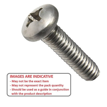 1067551 | SC060M-025-P-PH-S4 (50 Pcs) --- Pan Head Screws - M6 - 6x1mm - 25 mm - 304 Stainless Phillips Screw