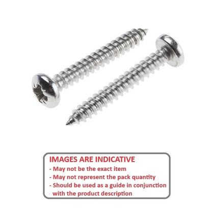 1073976 | SCT0635-076-P-PH-S6 (200 Pcs) --- Self Tapping Screws - 6.35x76.2 mm - 14 Pan Head - Stainless Steel 316 Similar to A4, 18-10 Screw