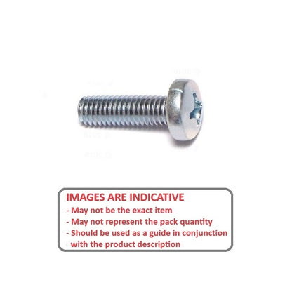 1061507 | SC050M-012-P-PH-CZ (100 Pcs) --- Pan Head Screws - M5 - 5x0.8mm - 12 mm - Zinc Plated Steel Phillips Screw