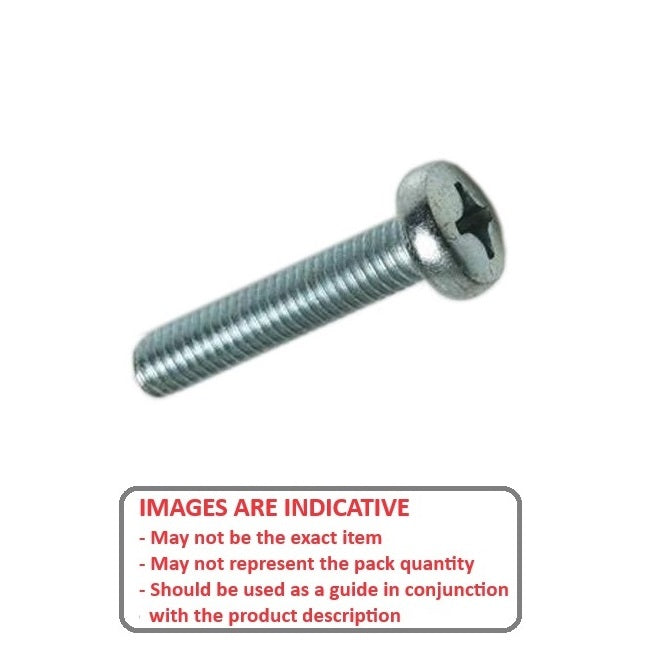 1062061 | SC050M-016-P-PH-CZ (100 Pcs) --- Pan Head Screws - M5 - 5x0.8mm - 16 mm - Zinc Plated Steel Phillips Screw