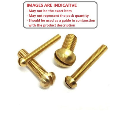 1036733 | SC012F-006-R-SL-BR (10 Pcs) --- Round Head Screws - 00-90 UNF - 1.19mm - 6.4 mm - Brass Slotted Screw